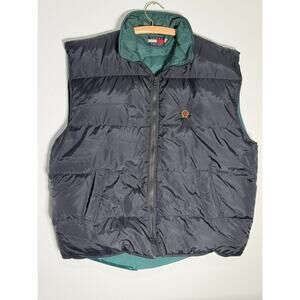 Vintage Tommy Hilfiger Men’s XXL Reversible Puffer Vest Black Green Down Plus